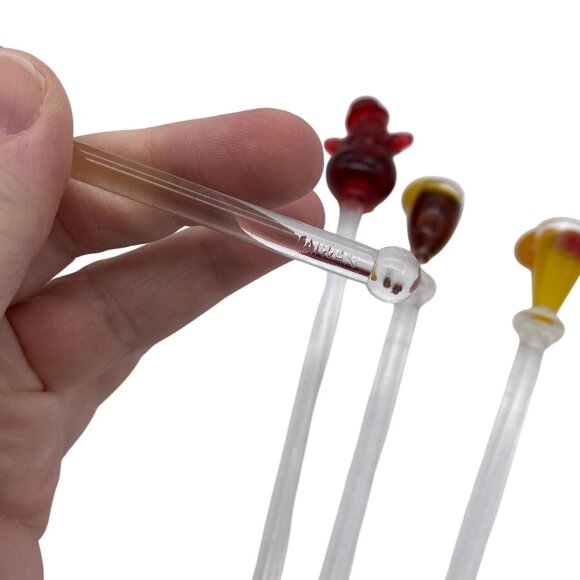 Snowman cocktail stirrers cocktail drink glasses plastic red Christmas barware 7 - Picture 7 of 7